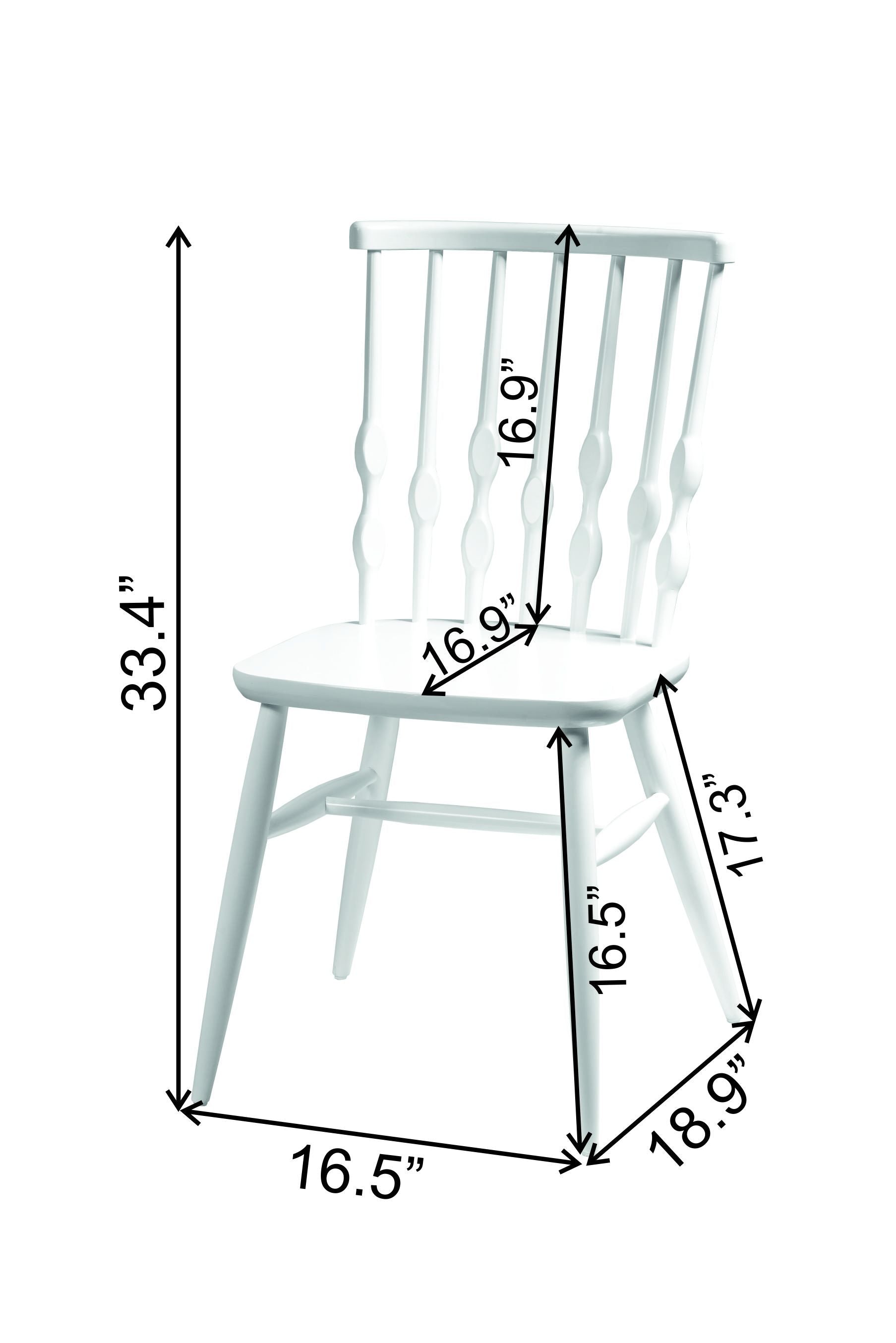 Bonjuk Solid Wood Chair - Set of 2 - 33.4" H x 16.5" W x 18.9" D - Decorotika