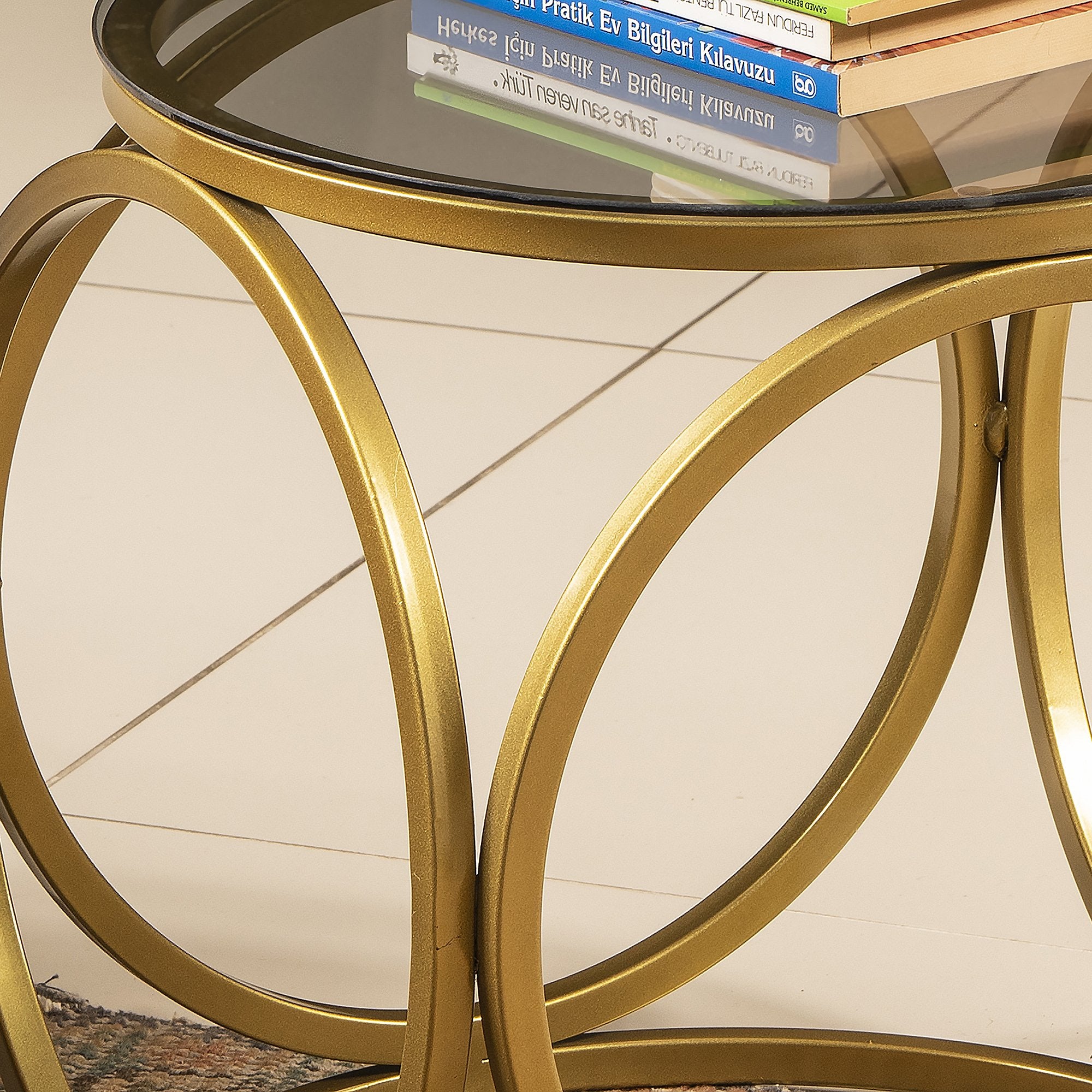 Mimo Metal & Tempered Glass Side End Table - Decorotika