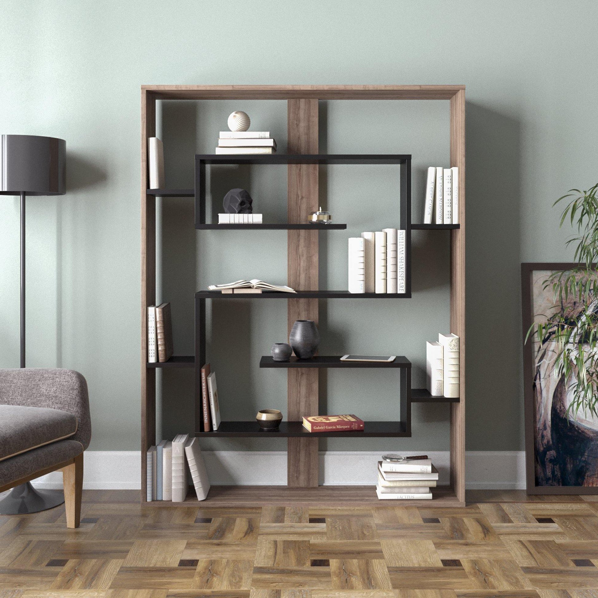Esteban 61'' Tall Geometric Bookcase & Shelving Unit - Decorotika